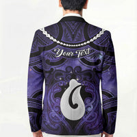 Personalised Maori Matariki Hei Matau Waiporoporo Blazer Maori Kowhaiwhai Pattern Galaxy