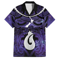 Personalised Maori Matariki Hei Matau Waiporoporo Hawaiian Shirt Maori Kowhaiwhai Pattern Galaxy