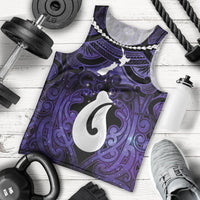 Personalised Maori Matariki Hei Matau Waiporoporo Men Tank Top Maori Kowhaiwhai Pattern Galaxy LT01 - Polynesian Pride
