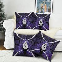 Maori Matariki Hei Matau Waiporoporo Pillow Cover Maori Kowhaiwhai Pattern Galaxy