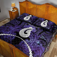 Maori Matariki Hei Matau Waiporoporo Quilt Bed Set Maori Kowhaiwhai Pattern Galaxy LT01 - Polynesian Pride