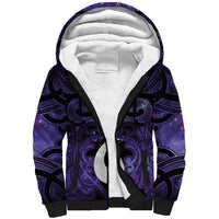 Personalised Maori Matariki Hei Matau Waiporoporo Sherpa Hoodie Maori Kowhaiwhai Pattern Galaxy