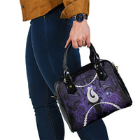 Maori Matariki Hei Matau Waiporoporo Shoulder Handbag Maori Kowhaiwhai Pattern Galaxy