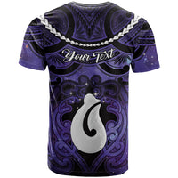 Personalised Maori Matariki Hei Matau Waiporoporo T Shirt Maori Kowhaiwhai Pattern Galaxy