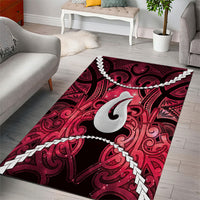 Maori Matariki Hei Matau Whero Area Rug Maori Kowhaiwhai Pattern Galaxy LT01 - Polynesian Pride