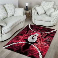 Maori Matariki Hei Matau Whero Area Rug Maori Kowhaiwhai Pattern Galaxy LT01 - Polynesian Pride