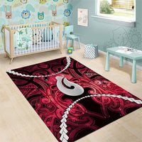 Maori Matariki Hei Matau Whero Area Rug Maori Kowhaiwhai Pattern Galaxy LT01 - Polynesian Pride