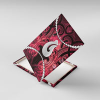 Maori Matariki Hei Matau Whero Canvas Wall Art Maori Kowhaiwhai Pattern Galaxy LT01 With Frame Red - Polynesian Pride