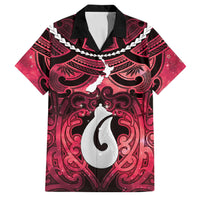 Personalised Maori Matariki Hei Matau Whero Family Matching Short Sleeve Bodycon Dress and Hawaiian Shirt Maori Kowhaiwhai Pattern Galaxy