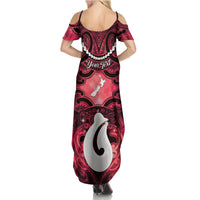 Personalised Maori Matariki Hei Matau Whero Family Matching Summer Maxi Dress and Hawaiian Shirt Maori Kowhaiwhai Pattern Galaxy