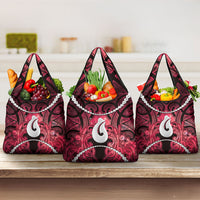Maori Matariki Hei Matau Whero Grocery Bag Maori Kowhaiwhai Pattern Galaxy