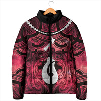 Personalised Maori Matariki Hei Matau Whero Padded Jacket Maori Kowhaiwhai Pattern Galaxy