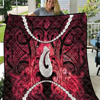 Maori Matariki Hei Matau Whero Quilt Maori Kowhaiwhai Pattern Galaxy LT01 Red - Polynesian Pride