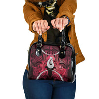 Maori Matariki Hei Matau Whero Shoulder Handbag Maori Kowhaiwhai Pattern Galaxy LT01 One Size Red - Polynesian Pride