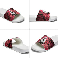 Maori Matariki Hei Matau Whero Slide Sandals Maori Kowhaiwhai Pattern Galaxy LT01 - Polynesian Pride