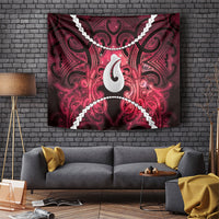 Maori Matariki Hei Matau Whero Tapestry Maori Kowhaiwhai Pattern Galaxy LT01 Red - Polynesian Pride