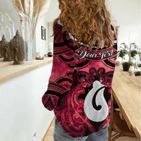 Personalised Maori Matariki Hei Matau Whero Women Casual Shirt Maori Kowhaiwhai Pattern Galaxy