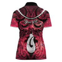 Personalised Maori Matariki Hei Matau Whero Women Polo Shirt Maori Kowhaiwhai Pattern Galaxy