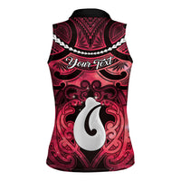 Personalised Maori Matariki Hei Matau Whero Women Sleeveless Polo Shirt Maori Kowhaiwhai Pattern Galaxy