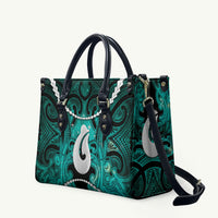 Maori Matariki Hei Matau Turquoise Leather Bag Maori Kowhaiwhai Pattern Galaxy LT01 Turquoise - Polynesian Pride