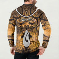 Personalised Maori Matariki Hei Matau Kowhai Button Sweatshirt Maori Kowhaiwhai Pattern Galaxy