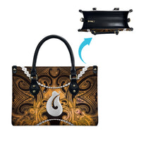 Maori Matariki Hei Matau Kowhai Leather Bag Maori Kowhaiwhai Pattern Galaxy LT01 - Polynesian Pride