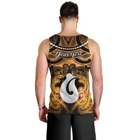 Personalised Maori Matariki Hei Matau Kowhai Men Tank Top Maori Kowhaiwhai Pattern Galaxy