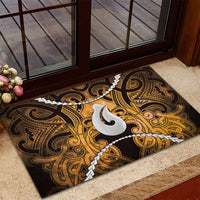 Maori Matariki Hei Matau Kowhai Rubber Doormat Maori Kowhaiwhai Pattern Galaxy LT01 - Polynesian Pride