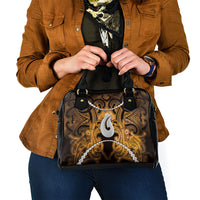 Maori Matariki Hei Matau Kowhai Shoulder Handbag Maori Kowhaiwhai Pattern Galaxy