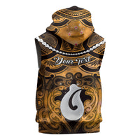 Personalised Maori Matariki Hei Matau Kowhai Sleeveless Zip Hoodie Maori Kowhaiwhai Pattern Galaxy LT01 - Polynesian Pride