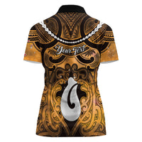 Personalised Maori Matariki Hei Matau Kowhai Women Polo Shirt Maori Kowhaiwhai Pattern Galaxy