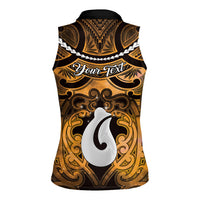 Personalised Maori Matariki Hei Matau Kowhai Women Sleeveless Polo Shirt Maori Kowhaiwhai Pattern Galaxy