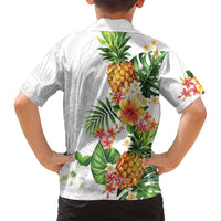 Hawaii Pineapple Tropical Family Matching Tank Maxi Dress and Hawaiian Shirt Luminous Hibiscus Plumeria