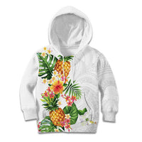 Hawaii Pineapple Tropical Kid Hoodie Luminous Hibiscus Plumeria LT01 Hoodie White - Polynesian Pride