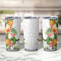 Hawaii Pineapple Tropical Tumbler Cup Luminous Hibiscus Plumeria