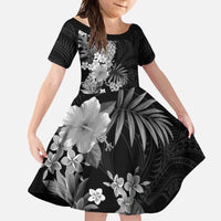 Hawaii Pineapple Tropical Family Matching Off Shoulder Maxi Dress and Hawaiian Shirt Neutral Hibiscus Plumeria