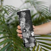 Hawaii Pineapple Tropical Skinny Tumbler Neutral Hibiscus Plumeria