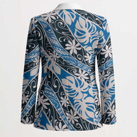 Ninamu Tahiti Tiare Monstera Blazer Polynesian Pattern Curve Style - Polynesian Pride