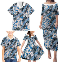 Ninamu Tahiti Tiare Monstera Family Matching Puletasi and Hawaiian Shirt Polynesian Pattern Curve Style - Polynesian Pride