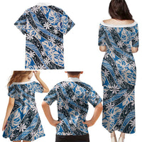 Ninamu Tahiti Tiare Monstera Family Matching Puletasi and Hawaiian Shirt Polynesian Pattern Curve Style - Polynesian Pride