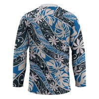 Ninamu Tahiti Tiare Monstera Hockey Jersey Polynesian Pattern Curve Style - Polynesian Pride