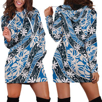Ninamu Tahiti Tiare Monstera Hoodie Dress Polynesian Pattern Curve Style - Polynesian Pride