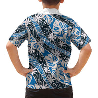 Ninamu Tahiti Tiare Monstera Kid Hawaiian Shirt Polynesian Pattern Curve Style LT01 - Polynesian Pride