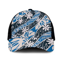 Ninamu Tahiti Tiare Monstera Mesh Trucker Cap Polynesian Pattern Curve Style - Polynesian Pride