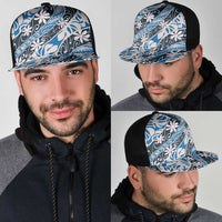 Ninamu Tahiti Tiare Monstera Mesh Trucker Cap Polynesian Pattern Curve Style - Polynesian Pride