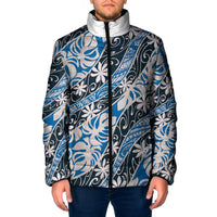 Ninamu Tahiti Tiare Monstera Padded Jacket Polynesian Pattern Curve Style - Polynesian Pride