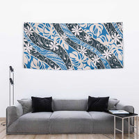 Ninamu Tahiti Tiare Monstera Tapestry Polynesian Pattern Curve Style - Polynesian Pride