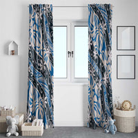 Ninamu Tahiti Tiare Monstera Window Curtain Polynesian Pattern Curve Style - Polynesian Pride
