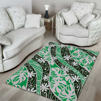 Matie Tahiti Tiare Monstera Area Rug Polynesian Pattern Curve Style - Polynesian Pride