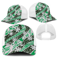 Matie Tahiti Tiare Monstera Baseball Net Cap Polynesian Pattern Curve Style - Polynesian Pride